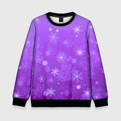Свитшот детский Резные снежинки глитч, цвет: 3D-черный