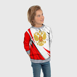 Свитшот детский Российский красный - герб, цвет: 3D-меланж — фото 2