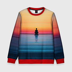 Свитшот детский Медитация на закате, цвет: 3D-красный