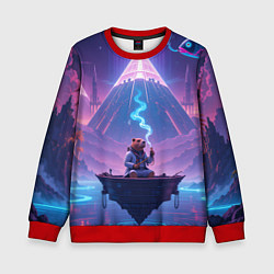 Свитшот детский Психоделическая капибара, цвет: 3D-красный