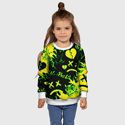 Свитшот детский Lil Peep кислотные автографы, цвет: 3D-белый — фото 2