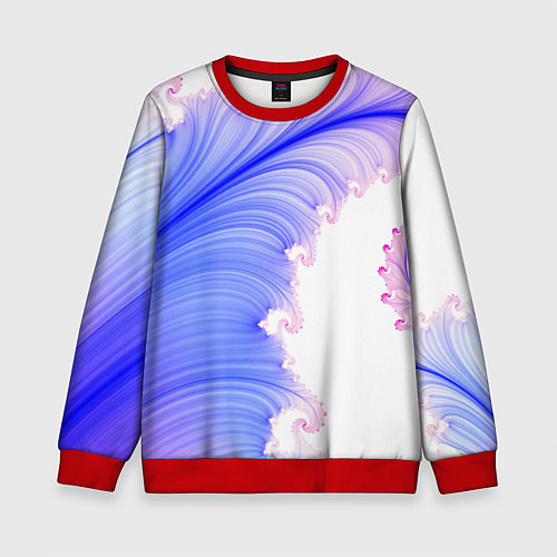 Детский свитшот Узоры неон фрактал / 3D-Красный – фото 1