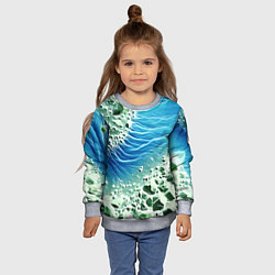 Свитшот детский Берег и синие волны, цвет: 3D-меланж — фото 2