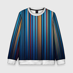 Свитшот детский Композиция из вертикальных линий, цвет: 3D-белый