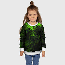 Свитшот детский Зеленые брызги красок, цвет: 3D-белый — фото 2