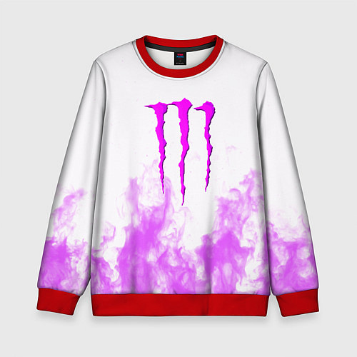 Детский свитшот Monster energy neon flame / 3D-Красный – фото 1