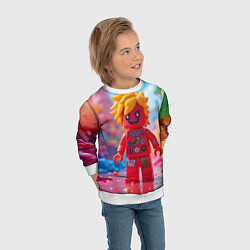 Свитшот детский Роблокс с желтыми волосами, цвет: 3D-белый — фото 2