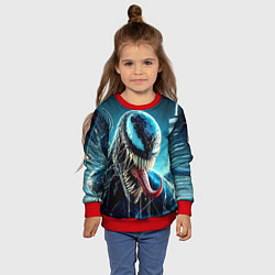 Свитшот детский Venom in metropolis - ai art neon fantasy, цвет: 3D-красный — фото 2