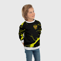 Свитшот детский Россия шторм герб, цвет: 3D-белый — фото 2