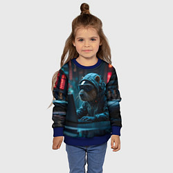 Свитшот детский Капибара айтишник, цвет: 3D-синий — фото 2