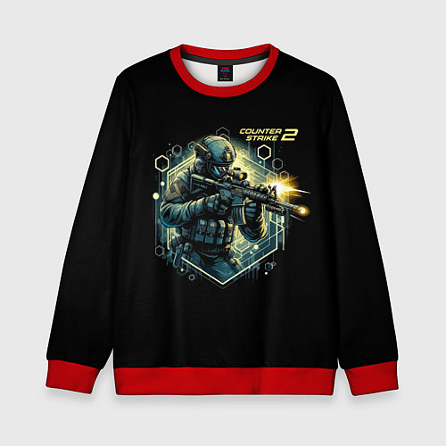 Детский свитшот Counter Strike 2 - stormtrooper / 3D-Красный – фото 1