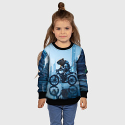 Свитшот детский Капибара мотоциклист, цвет: 3D-черный — фото 2