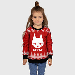 Свитшот детский Новогодний Stray с оленями, цвет: 3D-черный — фото 2