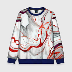 Детский свитшот Красно-белый мрамор