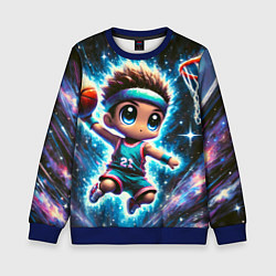 Свитшот детский Бейсболист с мячом, цвет: 3D-синий