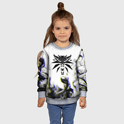 Свитшот детский Ведьмак глитч огонь, цвет: 3D-меланж — фото 2