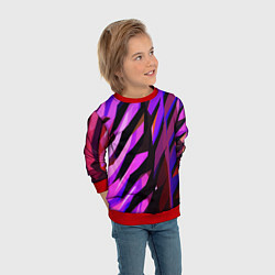 Свитшот детский Фиолетово -чёрная абстракция, цвет: 3D-красный — фото 2