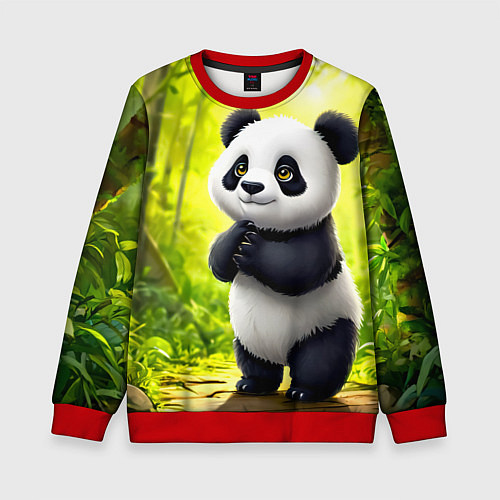Детский свитшот Пандочка / 3D-Красный – фото 1