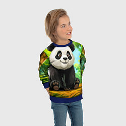 Свитшот детский Пандочка в лесу, цвет: 3D-синий — фото 2