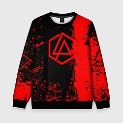 Свитшот детский Linkin park краски всплеск текстура, цвет: 3D-черный