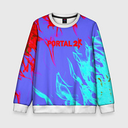 Свитшот детский Portal 2 neon flame steel, цвет: 3D-белый
