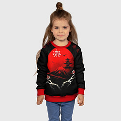 Свитшот детский Japan red black nature, цвет: 3D-красный — фото 2