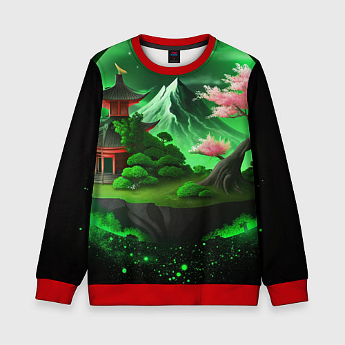 Детский свитшот Green nature Japan / 3D-Красный – фото 1