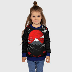 Свитшот детский Японский вулкан, цвет: 3D-синий — фото 2