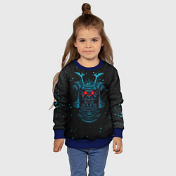 Свитшот детский Японский самурай маска, цвет: 3D-синий — фото 2