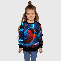 Свитшот детский Снигирь и молнии, цвет: 3D-черный — фото 2