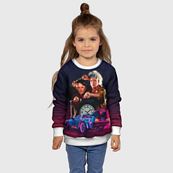 Свитшот детский Назад в будущее - Марти и док, цвет: 3D-белый — фото 2