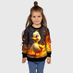 Свитшот детский Утенок в огне, цвет: 3D-черный — фото 2