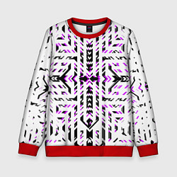 Детский свитшот Чёрно-фиолетовые диагональные полосы на белом фоне