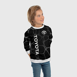 Свитшот детский Toyota - монохромный аква, цвет: 3D-белый — фото 2