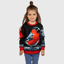 Свитшот детский Огромный снегирь, цвет: 3D-красный — фото 2