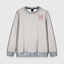 Свитшот детский Вязью Татьяна - красная надпись, цвет: 3D-меланж