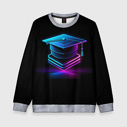 Свитшот детский Неоновая шапочка магистра, цвет: 3D-меланж