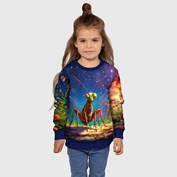 Свитшот детский Богомол и звездное небо, цвет: 3D-синий — фото 2