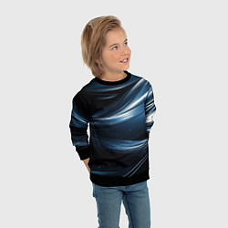 Свитшот детский Геометрическая синяя текстура, цвет: 3D-черный — фото 2