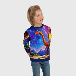 Свитшот детский Диплодок звездной ночью, цвет: 3D-синий — фото 2