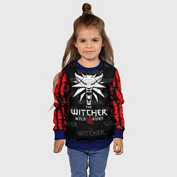 Свитшот детский Ведьмак - волк, цвет: 3D-синий — фото 2