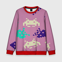 Свитшот детский Пиксели фильтр, цвет: 3D-красный