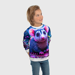 Свитшот детский Малыш опоссум, цвет: 3D-белый — фото 2