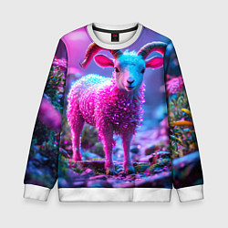 Свитшот детский Козлик в розовом, цвет: 3D-белый