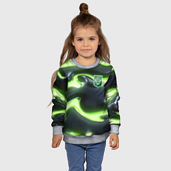 Свитшот детский Зеленый неоновый камуфляж, цвет: 3D-меланж — фото 2