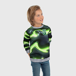 Свитшот детский Зеленый неоновый камуфляж, цвет: 3D-меланж — фото 2
