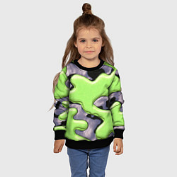 Свитшот детский Зеленый объемный камуфляж, цвет: 3D-черный — фото 2