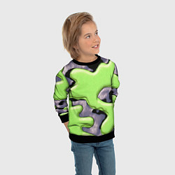 Свитшот детский Зеленый объемный камуфляж, цвет: 3D-черный — фото 2
