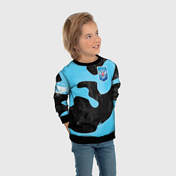 Свитшот детский Черно-зеленый камуфляж и герб РФ, цвет: 3D-черный — фото 2