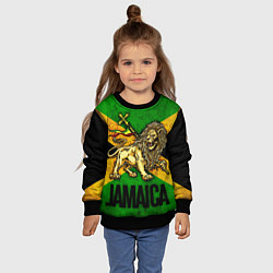 Свитшот детский Jamaica lion flag, цвет: 3D-черный — фото 2